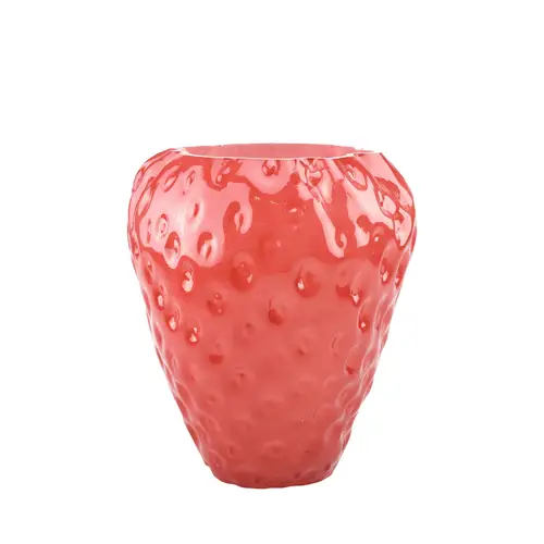 Glas Vase Erdbeere rot D23cm H26cm