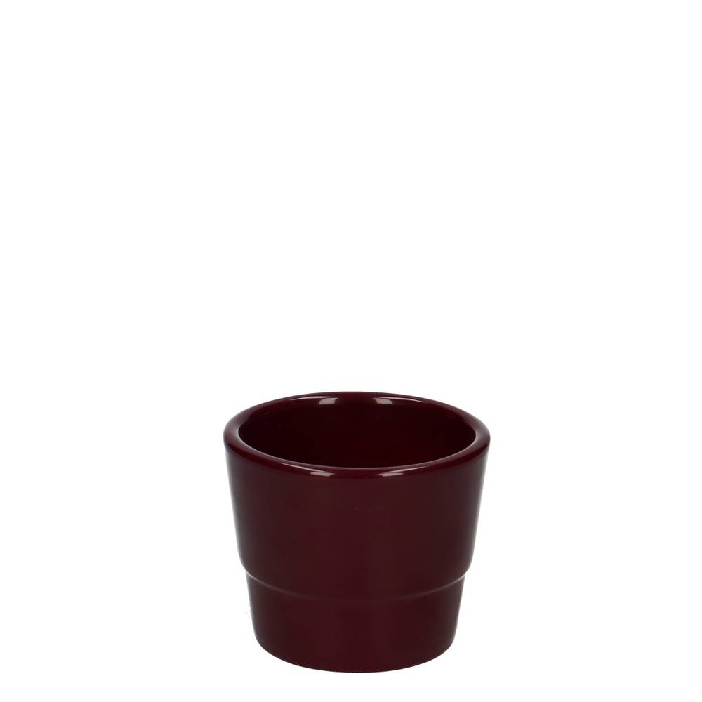 Keramik Übertopf Basic weinrot D07cm H06cm
