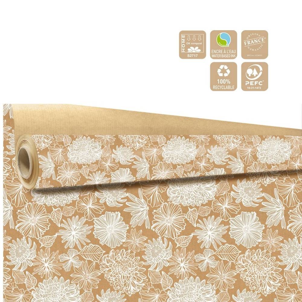 Papier Rolle 80cm 40m Salomé braun/weiss