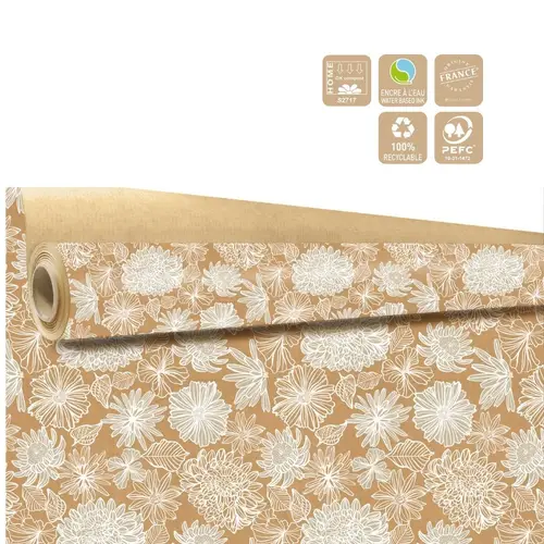 Papier Rolle 80cm 40m Salomé braun/weiss