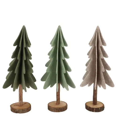 Deko Weihnachtsbaum Filz mix grün 13x29cm