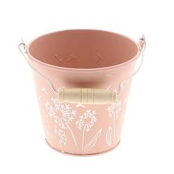 Zink Eimer Blume lachs D11cm H10cm