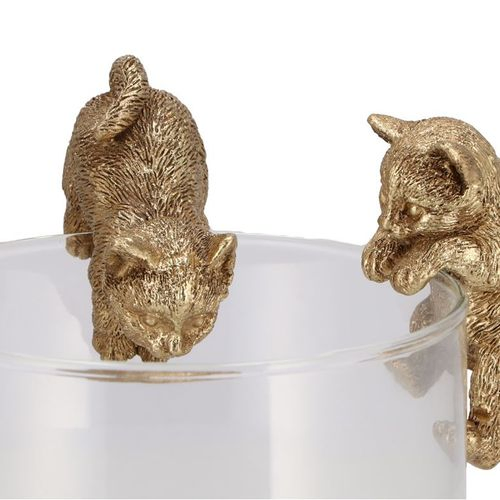 Deko-Hänger Katzen gold 6x5x7cm