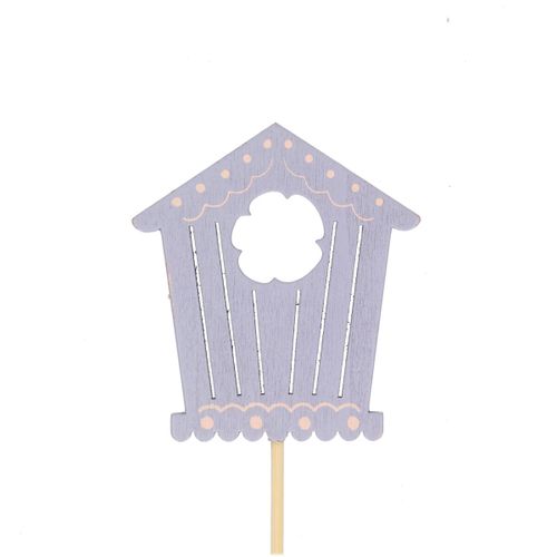 Vogelhaus auf Stab lila 7.5cm L50cm