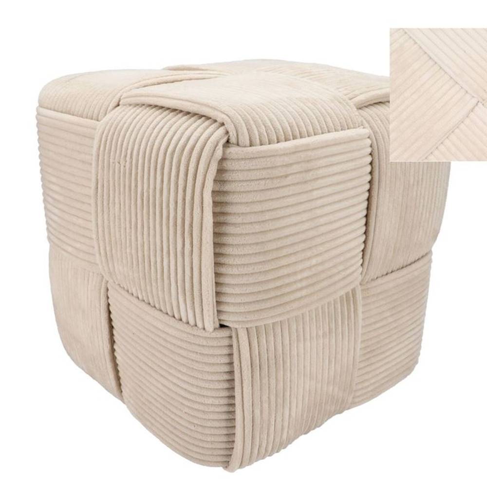 Hocker Streifen creme 40x40cm