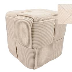 Hocker Streifen creme 40x40cm