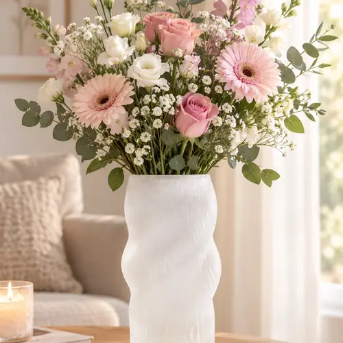 Glas Vase Wessel klar D10.5cm H24.5cm