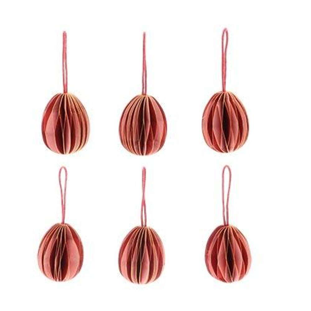 Hänger Ei faltbar rosa duo x6 D04cm