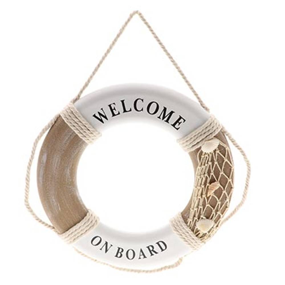 Rettungsboje Willkommen braun/weiss D29cm