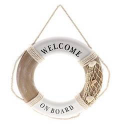 Rettungsboje Willkommen braun/weiss D29cm