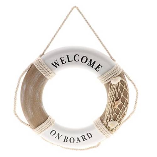 Rettungsboje Willkommen braun/weiss D29cm