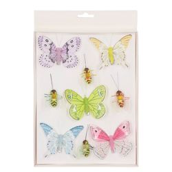 Schmetterling/biene auf Klip 5-8cm mix