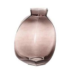 Glas grau Vase eckig taupe D22cm H27cm