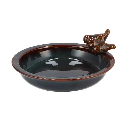 Vogeltrinkschale glasiert grau 28x05cm