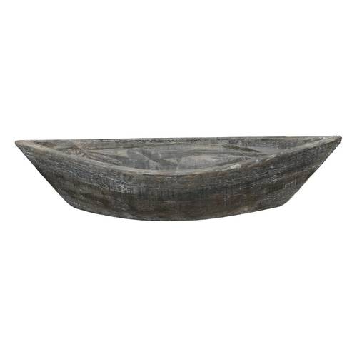 Holz Schale Boot grau 42x14x08cm