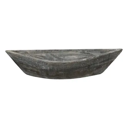 Holz Schale Boot grau 42x14x08cm