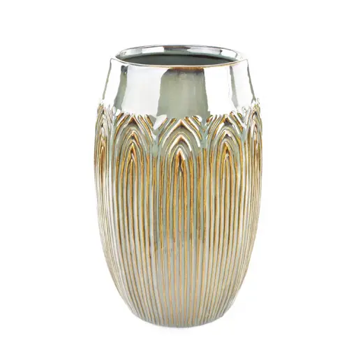 Keramik Vase Lotus grün D17 H27.5cm