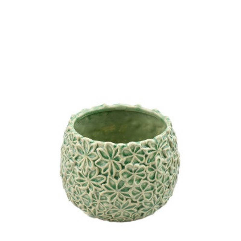 Keramik Übertopf Aona grün D15cm H10.5cm