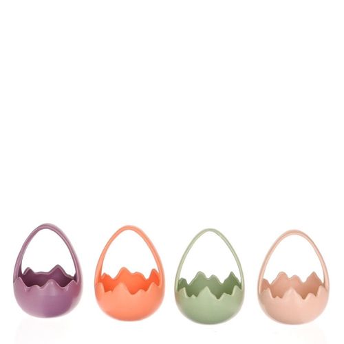 Keramik Übertopf Ei mix D12cm H16cm