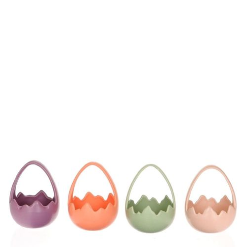 Keramik Übertopf Ei mix D12cm H16cm