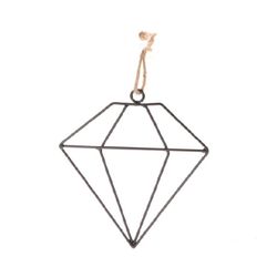 Hänger Diamant schwarz d15x17.5cm