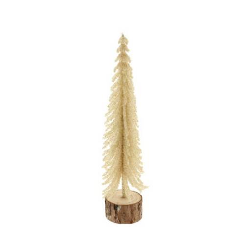 Baum auf Holz creme D09.5cm H29cm