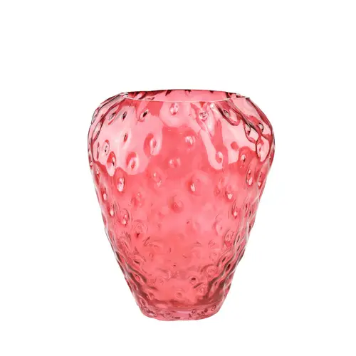Glas Vase Erdbeere rot D23cm H26cm