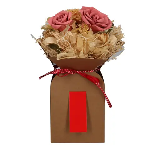 Strausstasche rot 13x13x26cm