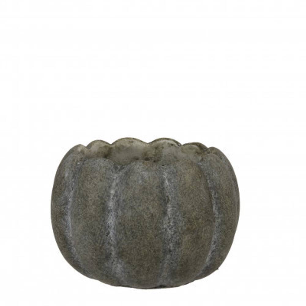 Keramik Übertopf Kürbis grün D13.5cm H09.5cm