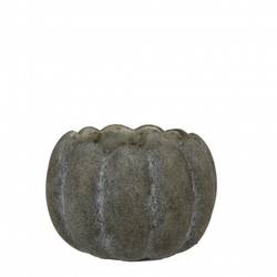 Keramik Übertopf Kürbis grün D13.5cm H09.5cm