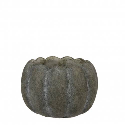 Keramik Übertopf Kürbis grün D13.5cm H09.5cm