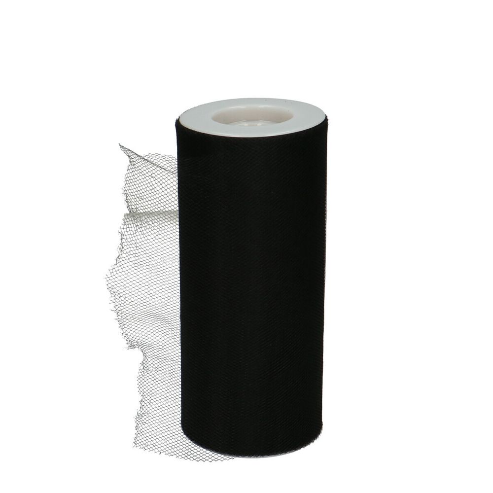 Dekostoff Band 150mm Tule schwarz 23m