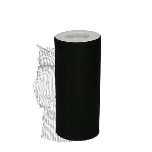 Dekostoff Band 150mm Tule schwarz 23m