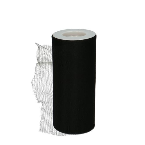 Dekostoff Band 150mm Tule schwarz 23m