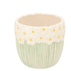 Keramik Übertopf Jane weiss 13x13x11cm