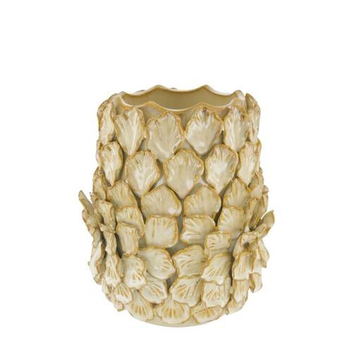 Keramik Vase Leaf creme D19cm H23cm 