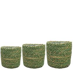 Korb Malin grün 3/Set D19cm H18cm