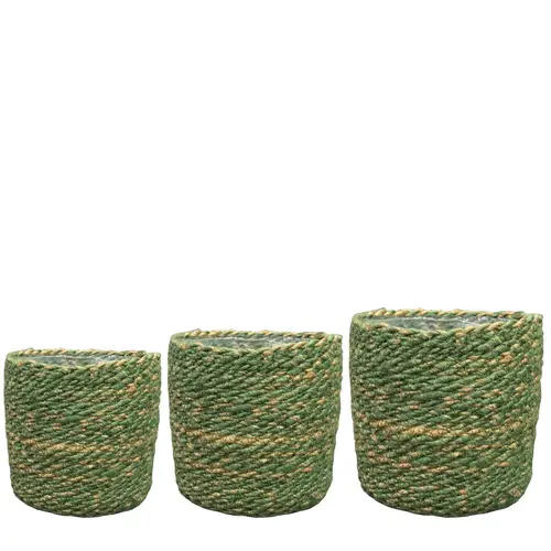 Korb Malin grün 3/Set D19cm H18cm