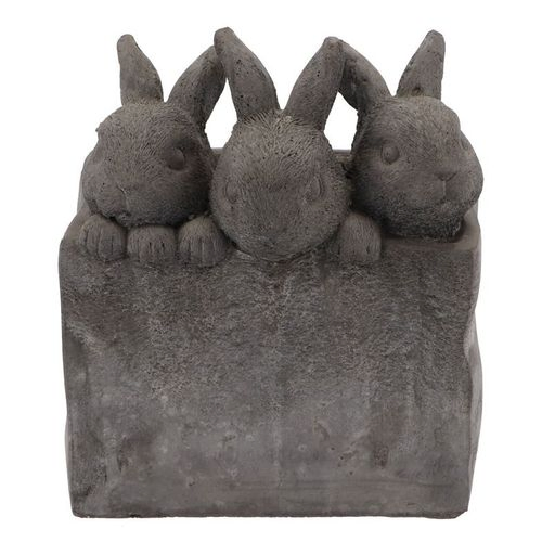 Deko Kaninchen Stein grau 18x15x21cm