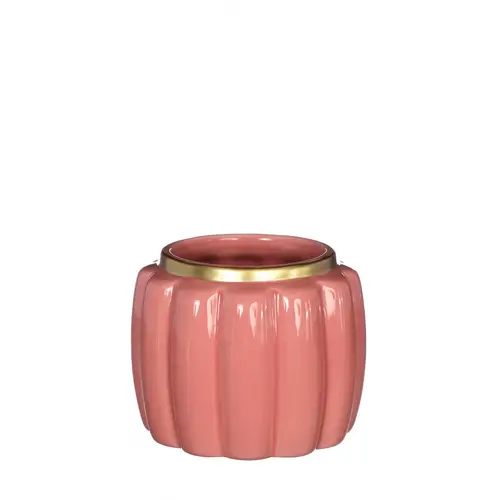 Keramik Übertopf Pouff lachs D09.5cm H07.5cm