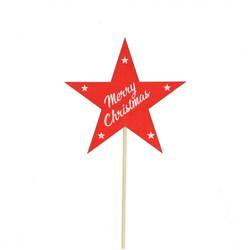 Merry Christmas auf Stab rot L50cm 09cm