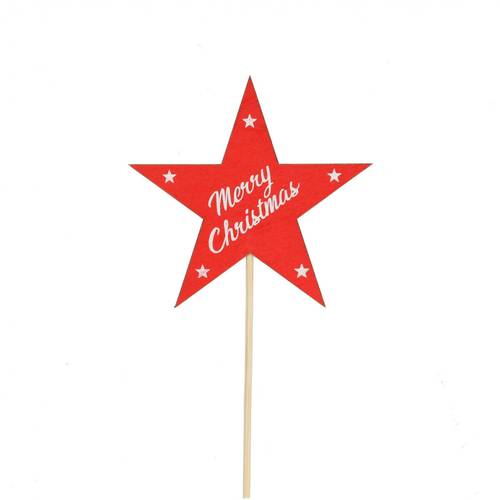 Merry Christmas auf Stab rot L50cm 09cm