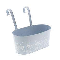 Zink Blumenampel blau 32x25cm