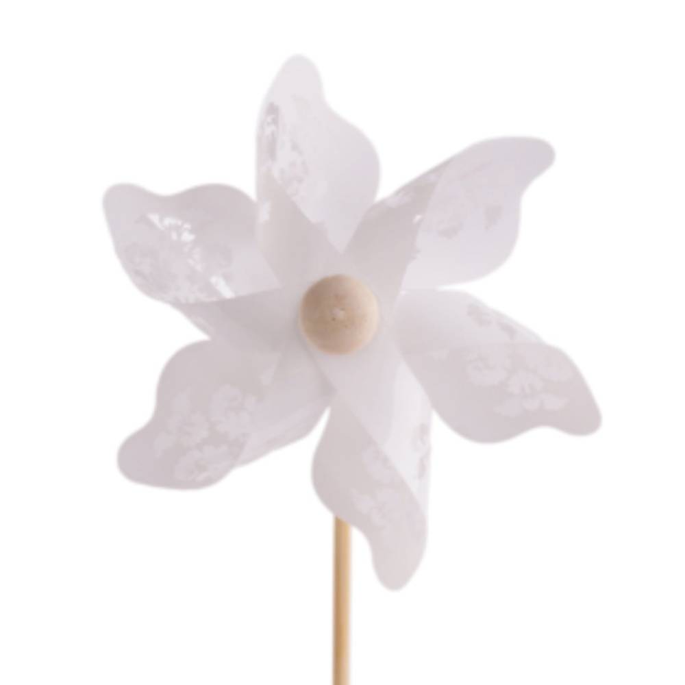 Windmühle/stab weiss D09cm L50cm