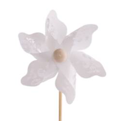 Windmühle/stab weiss D09cm L50cm