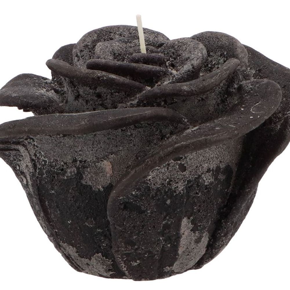 Kerze Rose schwarz 14x12cm