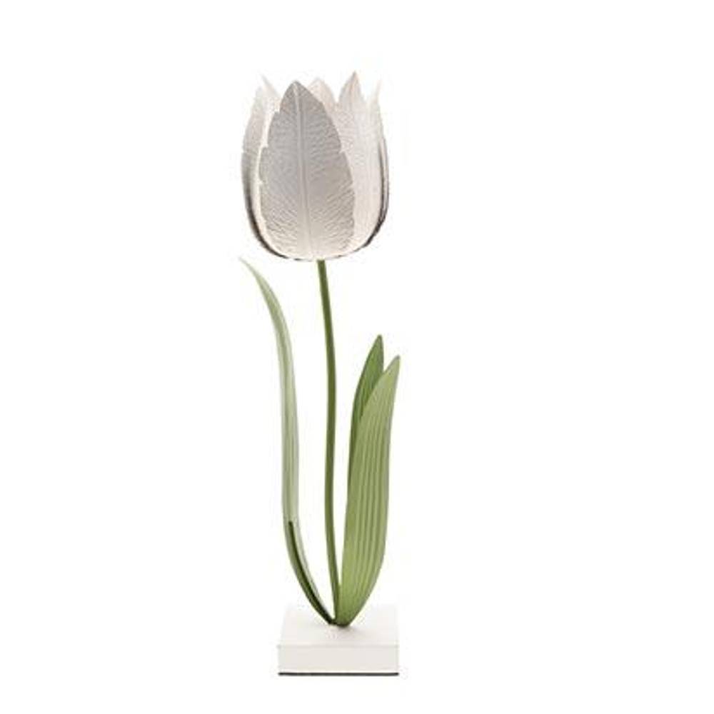 Tulpe auf Sockel weiss D20cm H64cm