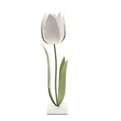 Tulpe auf Sockel weiss D20cm H64cm