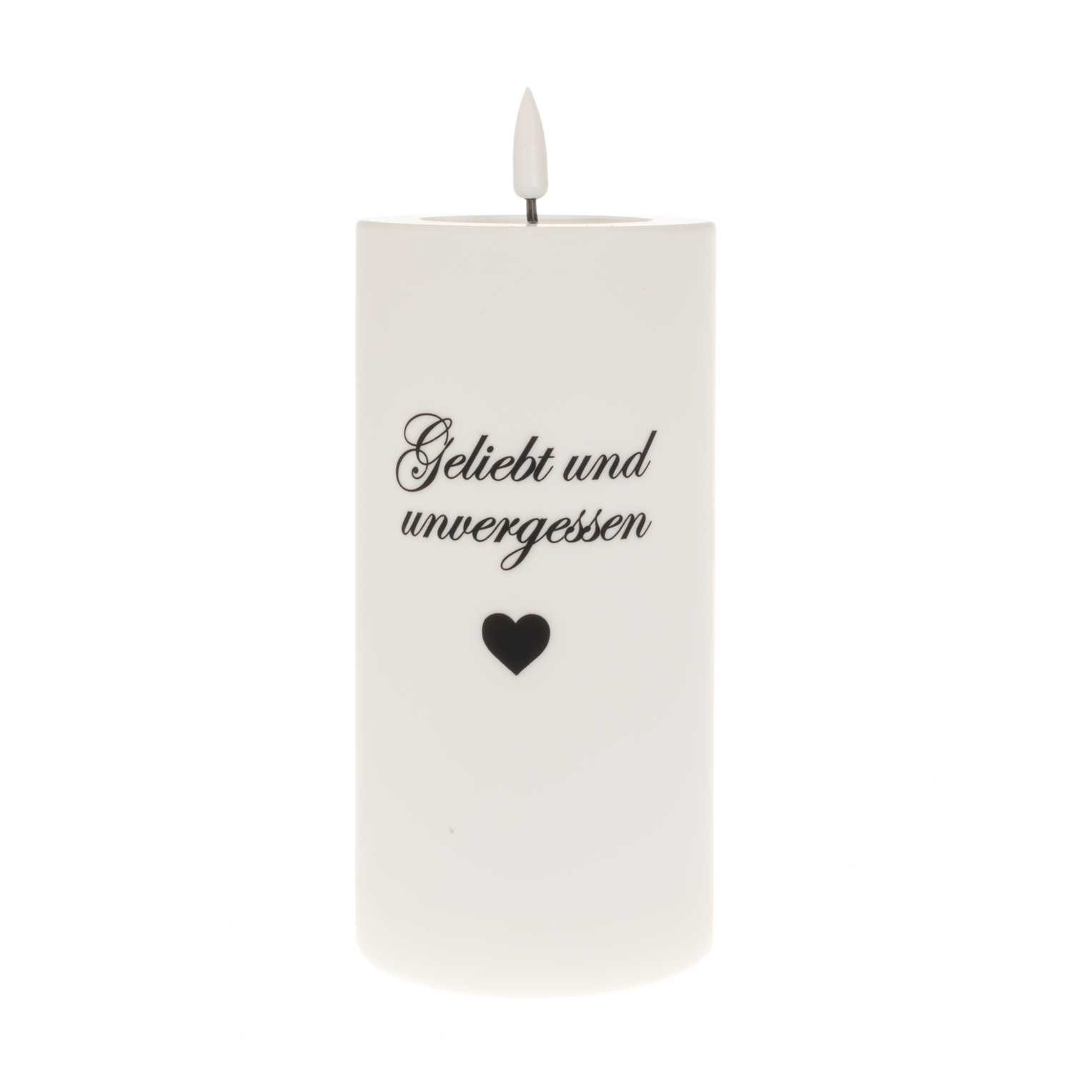 LED Grabkerze geliebt&unvergessen D08cm H15cm exkl Bat