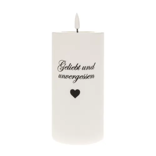 LED Grabkerze geliebt&unvergessen D08cm H15cm exkl Bat